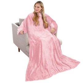 Solaris Wearable Blanket with Sleeves for Adults, Softness Comfort Warmth Fleece Gift for Women Men, Snuggy Body Throw TV Blanket for Home Office Lounge, Gift for Your Lover