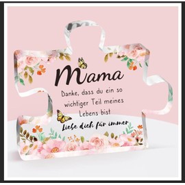 Cool Mom Presents from Daughter,Son, Engraved Acrylic Block Puzzle Birthday Gifts for Mother 10 x 8.5cm,Heartwarming Mom Birthday Gift, Ideas Paperweights (Color C)
