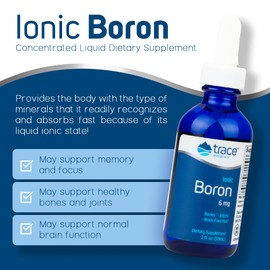 Trace Minerals | Liquid Ionic Boron | 6 mg Boron | Supports Normal Bone Metabolism, Brain Function & Joint Health | with Ionic Trace Minerals, Magnesium + Chloride | 144 Servings, 2 fl oz (3 Pack)