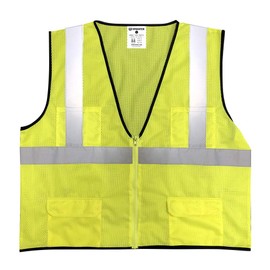 Safety Main Economy High Visibility All Mesh Vest 10 Pack (5X-Large)