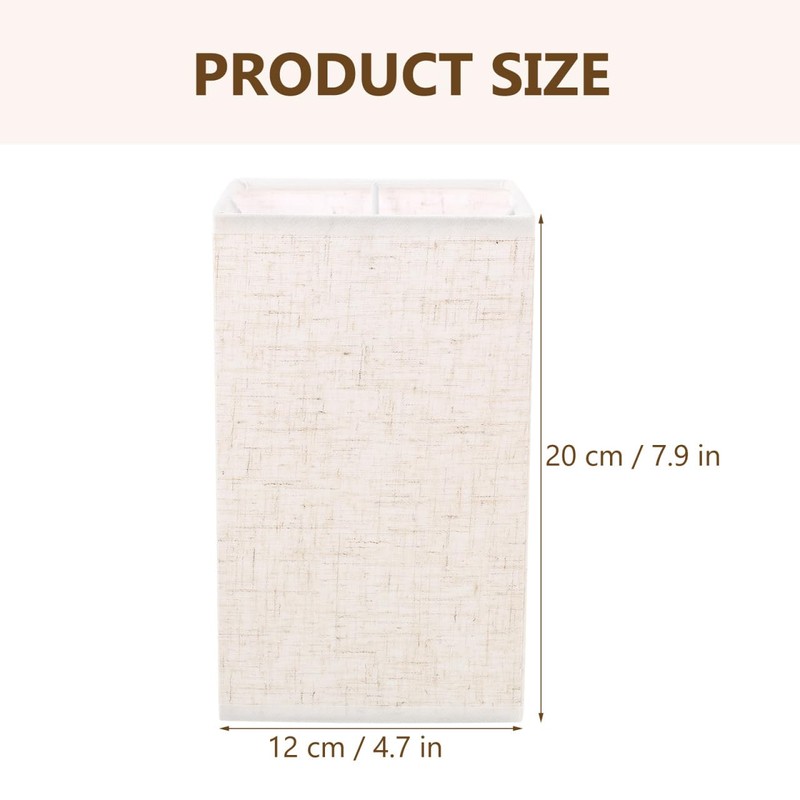 Housoutil Beige Square Lampshade, E27 Lampshade, Floor Lamp, Square, for