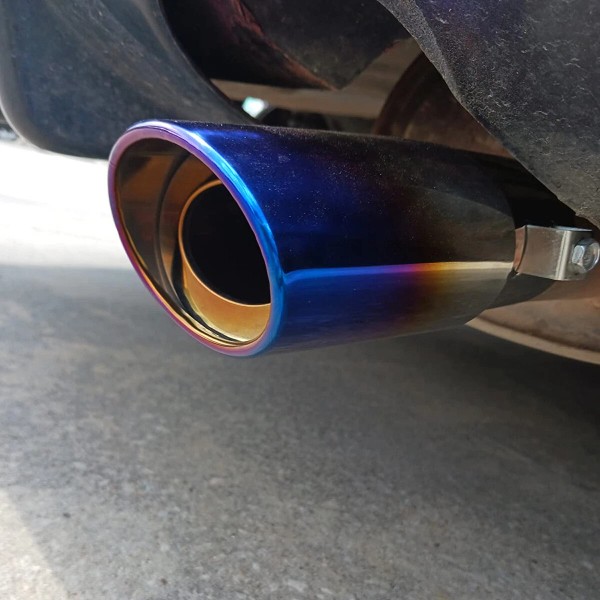 KEEPDSGN 1.5" / 2.1" Blue Straight Rear Muffler Tip Exhaust