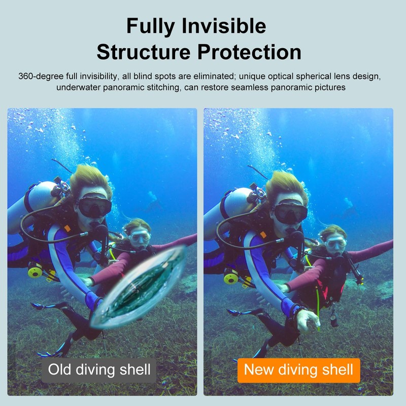 YicDofu Osmo 360 Waterproof Case, 40m/131FT Underwater Housing 97% High