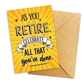 As You Retire Card Retirement Gifts for Men, Woman - Happy Funny Retired Cards - Retired Gifts for Friends, Coworker Boss, Teachers Nurses, Dad Mom Single 5.3''x 8'' Folded Card with Envelope