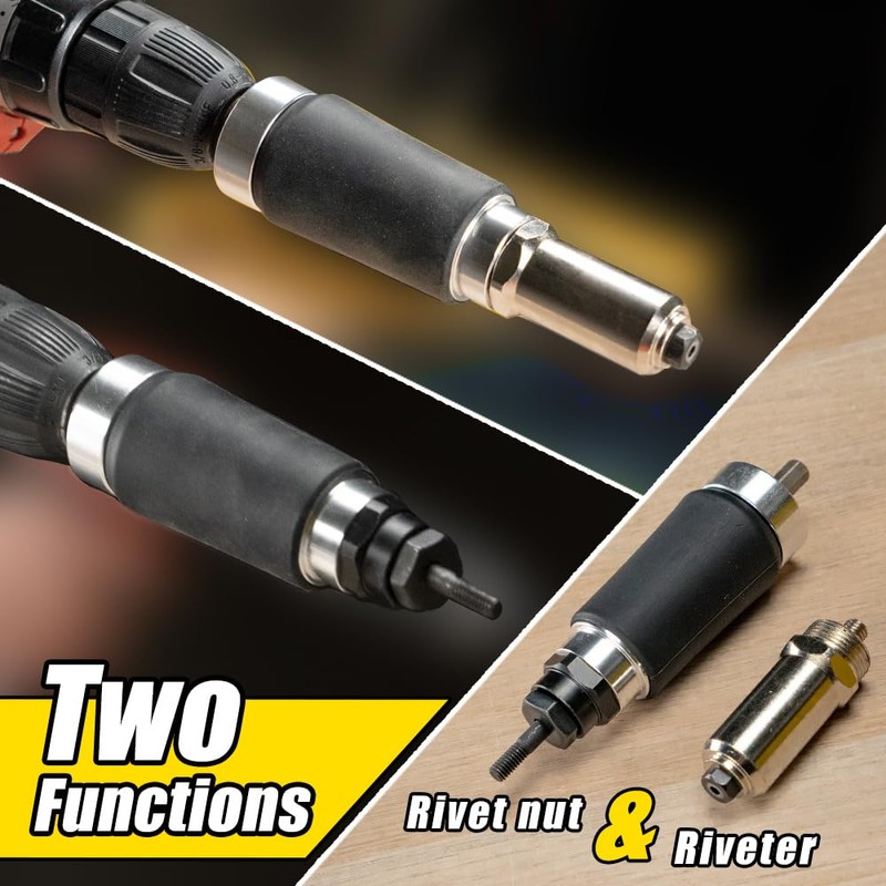 HIFESON Rivet Nut Tool, Electric Drill Adapter Rivet & Rivet
