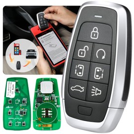 Autel Original IKEYAT007AL, Programmable Universal Blank Key Replacement, 7 Buttons OE-Quality Fob, OBD Learning for 700+ Vehicles, Dual-Band, 130FT Remote, Work w/ Autel Scan Tool KM100