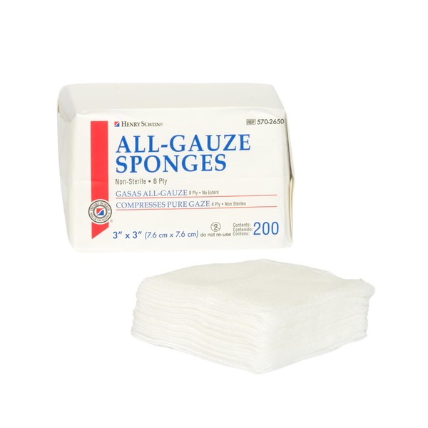Henry Schein 200/Pack Non-Sterile Gauze Pads 3’’ x 3’’ for