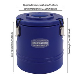 Gdrasuya10 Insulated Soup Container Commercial Food Warmer for Hot or Cold Food 15L/15.85Qt Insulated Bucket for Hot or Cold Food Storage Restaurant Canteen Home Party Lunch (15L Blue)