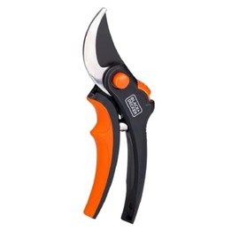 BLACK+DECKER Secateurs - Hardened Steel Blades - 13 mm - Black/Orange