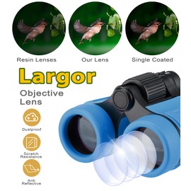 Binoculars for Kids, Kids Binoculars for 3-12 Years Boys and Girls Valentines Day Gifts for Kids Toy Binoculars for Bird Watching, Educational Insights, Camping, Science, Detective