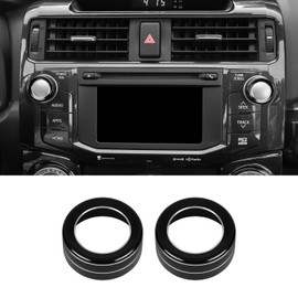 Hoolcar Audio Knob Cover Audio Switch Knob Cover Compatible with Toyota 4Runner 2010-2023, Interior Accessories, Black