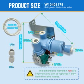 Upgraded W10408179 2304757 2205762 Refrigerator Water Inlet Valve Compatible with Whirlpool Kenmore KitchenAid Maytag IKEA,Replacement For IMV708 W10408179VP 2188746 2186486 2315534 4389177 2188708