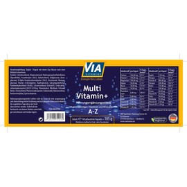 Multivitamin + Mineral A-Z, All Important Vitamins and Minerals, High Dose, Made in Germany, Highest Quality, 100 Vegan Capsules