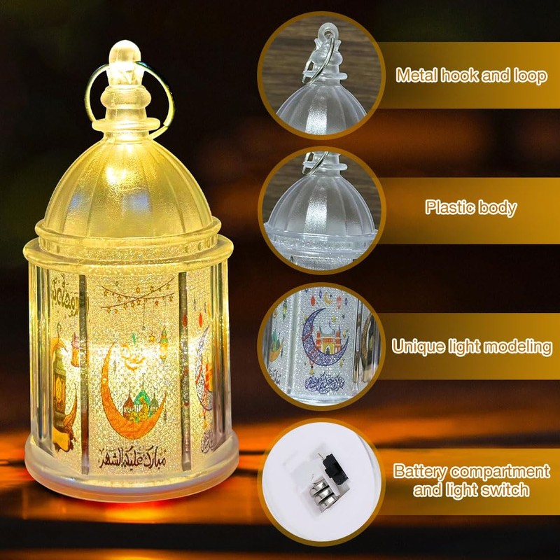 Vmxlso 6 pieces Ramadan decorative lantern, Ramadan lantern decoration, Eid