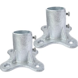 Warmwu Chain Link Fence Post 2 1/2" Floor Flange Pipe Flange Galvanized Fence Post(Pack of 2, Sliver)