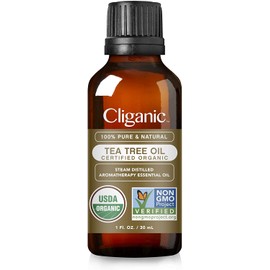 Cliganic Organic Tea Tree Essential Oil, 100% Pure Natural, for Aromatherapy | Non-GMO Verified