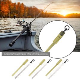 VGOL 20 Sets PVA Carp Fishing Swivels Connector Swivels PVA Tube Bags Fishing Line Connector 70mm Figure 8 Ring Making Accessories