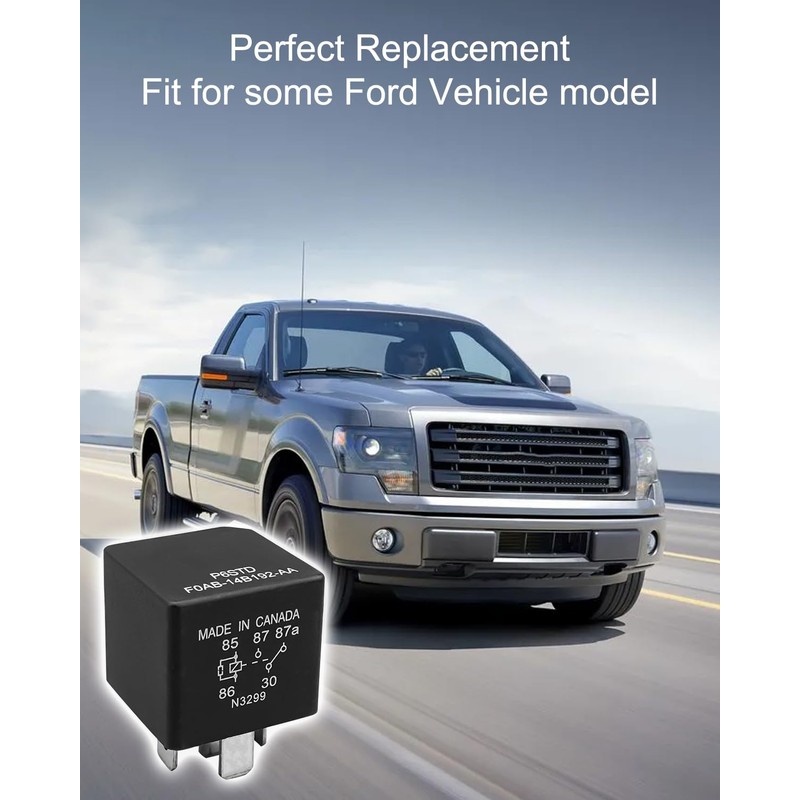 5-Pin Relay Fit for Ford Replace P6SDT FOAB-14B192-AA, 40A 12VDC