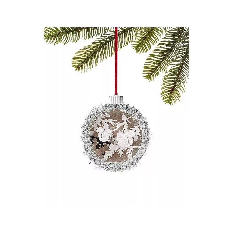 Macy's Holiday Lane Ornament Northern Holiday Squirrel scene LED NWT