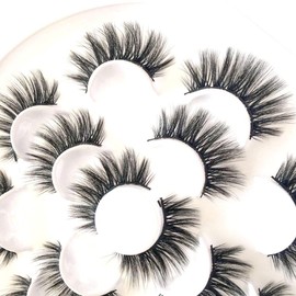 Sunniess 5D Volume False Eyelashes Faux Mink Soft Lashes Makeup Long Cross Handmade Reusable Fake Eyelashes