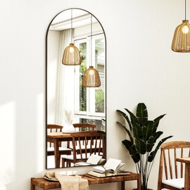 HARRITPURE Arch Floor & Full Length Mirrors - 68" x 24" Body Length Mirror Big Mirror for Bedroom Standing/Hanging/Leaning Wall-Mounted Black