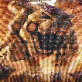 MXJSUA DIY 5D Diamond Painting Full Round Drill Kit Rhinestone Picture Craft for Home Wall Decor 30 x 40 cm Angry Dinosaur