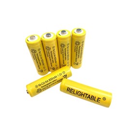 RELIGHTABLE AA Size NiCd AA 800mAh 1.2V Rechargeable Batteries for Solar Lamp Solar Light (6-PCS AA 800mAh)