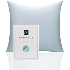 Oeko-TEX® Certified Silk Pillowcase for 100% Silk Pillow 22 Momme Certified Hair and Skin Benefits Anti Aging, Anti Dust Mite (Light Green, 65 x 65 cm)