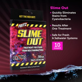 Fritz Aquatics Slime Out Treatment for Stains from Red Cyanobacteria in Fresh or Saltwater Aquariums (10-Count)
