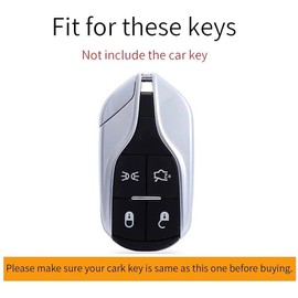 ontto Car Key Case with Key Fob Fits Maserati Ghibli Levante Quattroporte GT Granturismo Coolest GranTurismo GranCabrio Remote Control Cover TPU Protective Case Key Case Beige