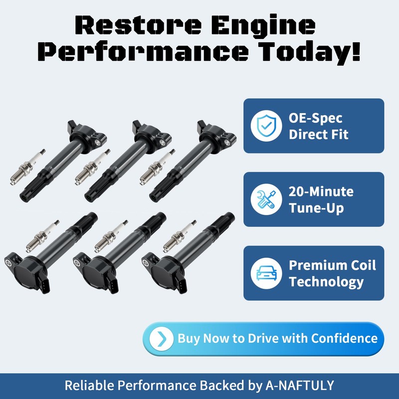 Ignition Coil Spark Plugs 6 Pack for Toyota Camry Sienna