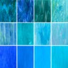 LITMIND 12 Sheets Blue Stained Glass Sheets, 4 x 6