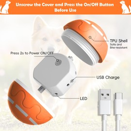 SUJF Smart Interactive Dog Ball, Interactive Dog Toys with Remote Control, Automatic Moving Pet Ball for Medium and Large Dogs, TPU Material, Rechargeable Vibrating Bouncing Pet Toy