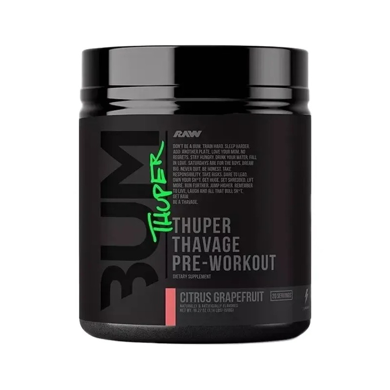 Raw Cbum Thuper Thavage Pwo Pre Entreno 20 Servicios Sabor