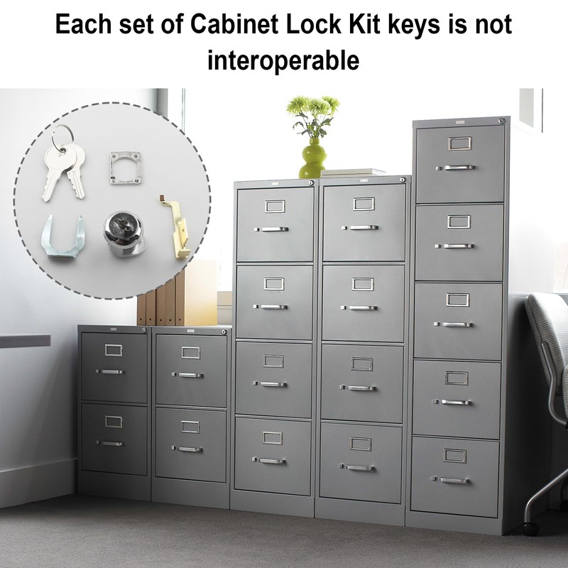 VIDABTE Vertical File Cabinet Lock Kit for SRS 2185 HON