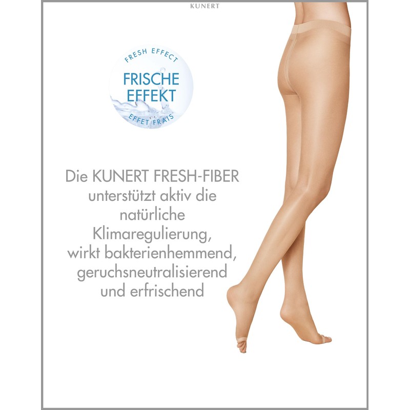 KUNERT Women's Fresh up 10 Toeless Tights, 10 DEN, Beige