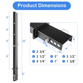 Colinktool Adjustable Pipe Stakes, 30" Heavy-Duty C Channel Pipe Stake for Flatbed Trailer Hualer -2Pack