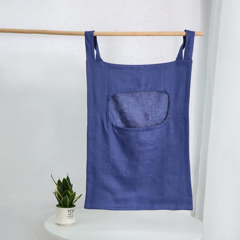 Amazhiyu Hanging Laundry Hamper, 100% Linen Multi Use Door Hanging