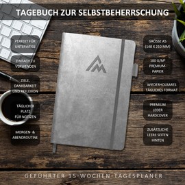 BIROYAL Self-Mastery Journal for Men, Grey Triangle