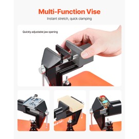 VEVOR Magnetic Helping Hands Soldering Station, 4 Arms Third Hand Tool, with Vise, 3X LED Magnifying Lamp, 4 PCB Holder & 360 Hot Air Gun Holder, Soldering Helper for Electronic Repair Craft Hobby DIY