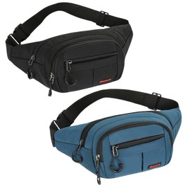 2 Waterproof Bum Bag for Men and Women, Sports Belt Bag with Adjustable Strap, Waist Bag, Outdoor Running Belt, Money Belt, Multifunctional Chest Bag for Travel, Running, Festival, Set B, simple