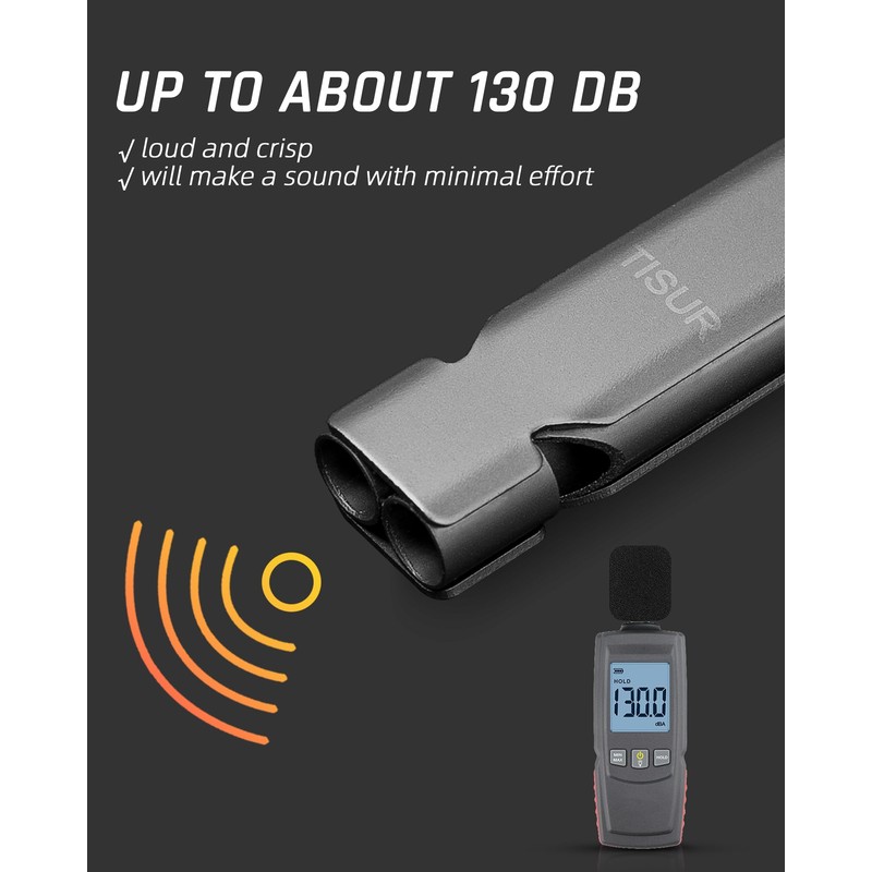 TISUR Loud Emergency Whistles,130db+ Lifeguard Safety Whistle Keychain for Surviva