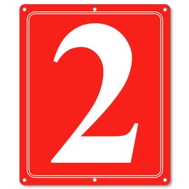 i-CowFun Premium Metal Numbered Sign Outdoor Red, Reflective 12" x 10" Large Aluminum Number Signs for Parking Space, Tennis Court, Field, Warehouse, Aisle, Building, Dock, High Visibility, Weather-resistant, No Fade