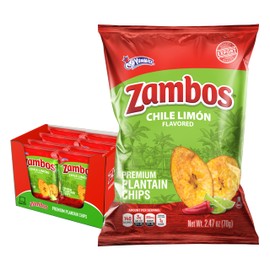 Zambos Plantain Chips Chile Limon, 2.47 Oz (Pack of 8)