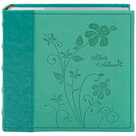Golden State Art, Photo Album, Holds 200 4"x6" Pictures, 2 Per Pages, Faux Leather Vintage Inspired Cover, Green