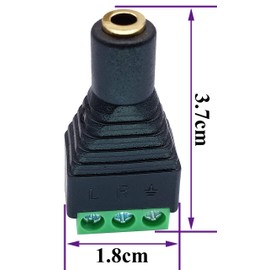 AAOTOKK 3 Pole 3.5mm Screw Terminal 3.5mm (1/8) Stereo Audio Female to 3 Pin Female Screw Terminal Double Track Headphone Balun Solderless Converter Adapter(5 Pack/Female)