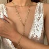 KURTCB Rhinestone Necklace for Women Boho Long Y Lariat Necklace