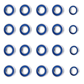 HOBOHY 20Pcs Rubber Sealed Ball Bearings for Tamiya Bullhead Super Clodbuster RC Car Upgrade Parts