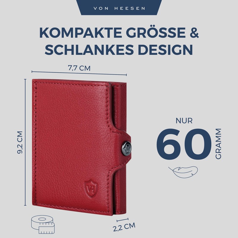 VON HEESEN Credit Card Holder Credit Card Holder, red, Mini
