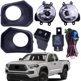 BestParts Fog Lights Set Kit Compatible With Toyota Tacoma SR SR5 2016 2017 2018 2019 2020 2021 2022 2023(Not Fit Other Models) With Covers + Switch + Wiring Replaces TO1038195 TO1039195 TO2592133